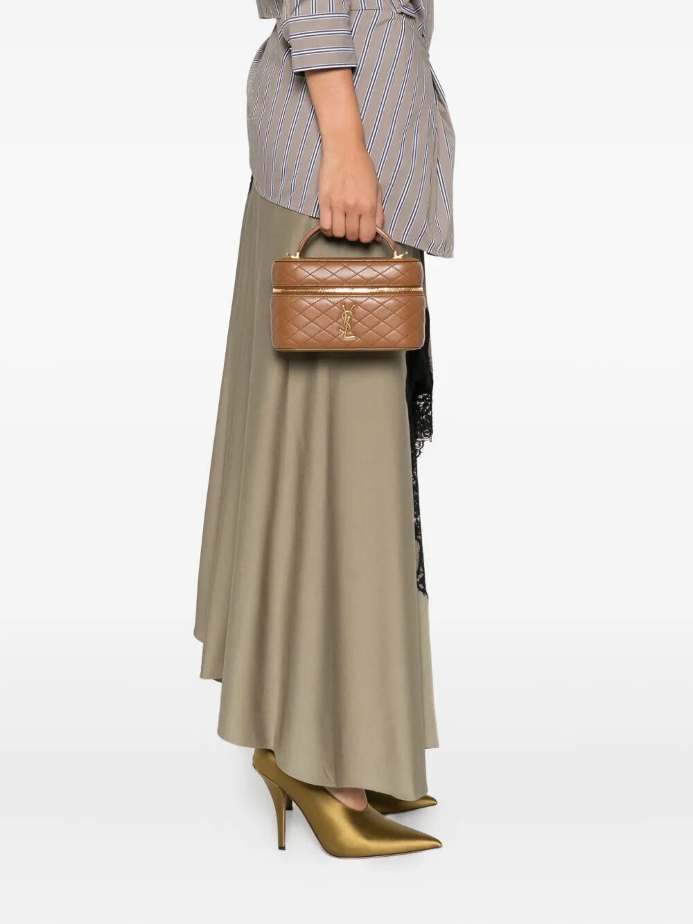 SAINT LAURENT Mini Quilted Leather Handbag