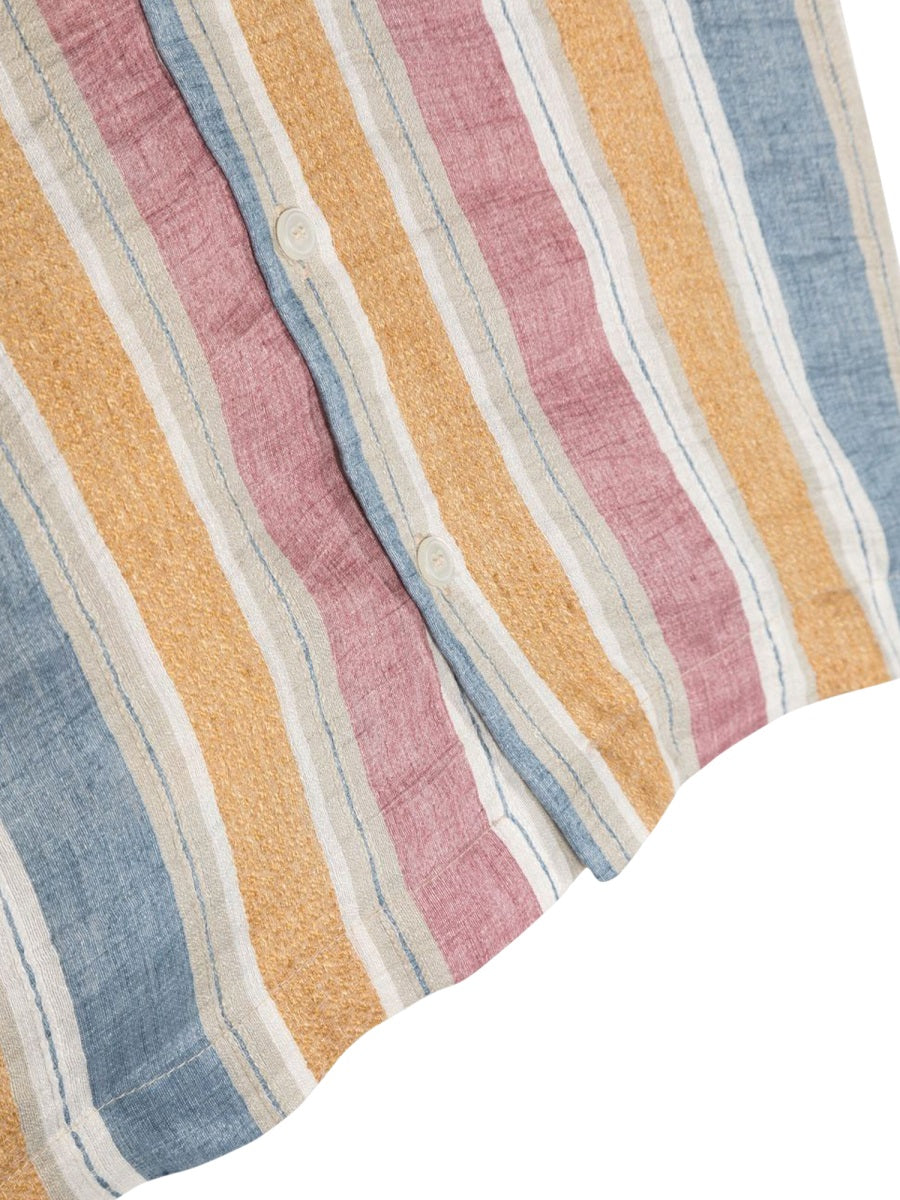 IL GUFO Mini Striped Short Sleeve Blouse for Girls