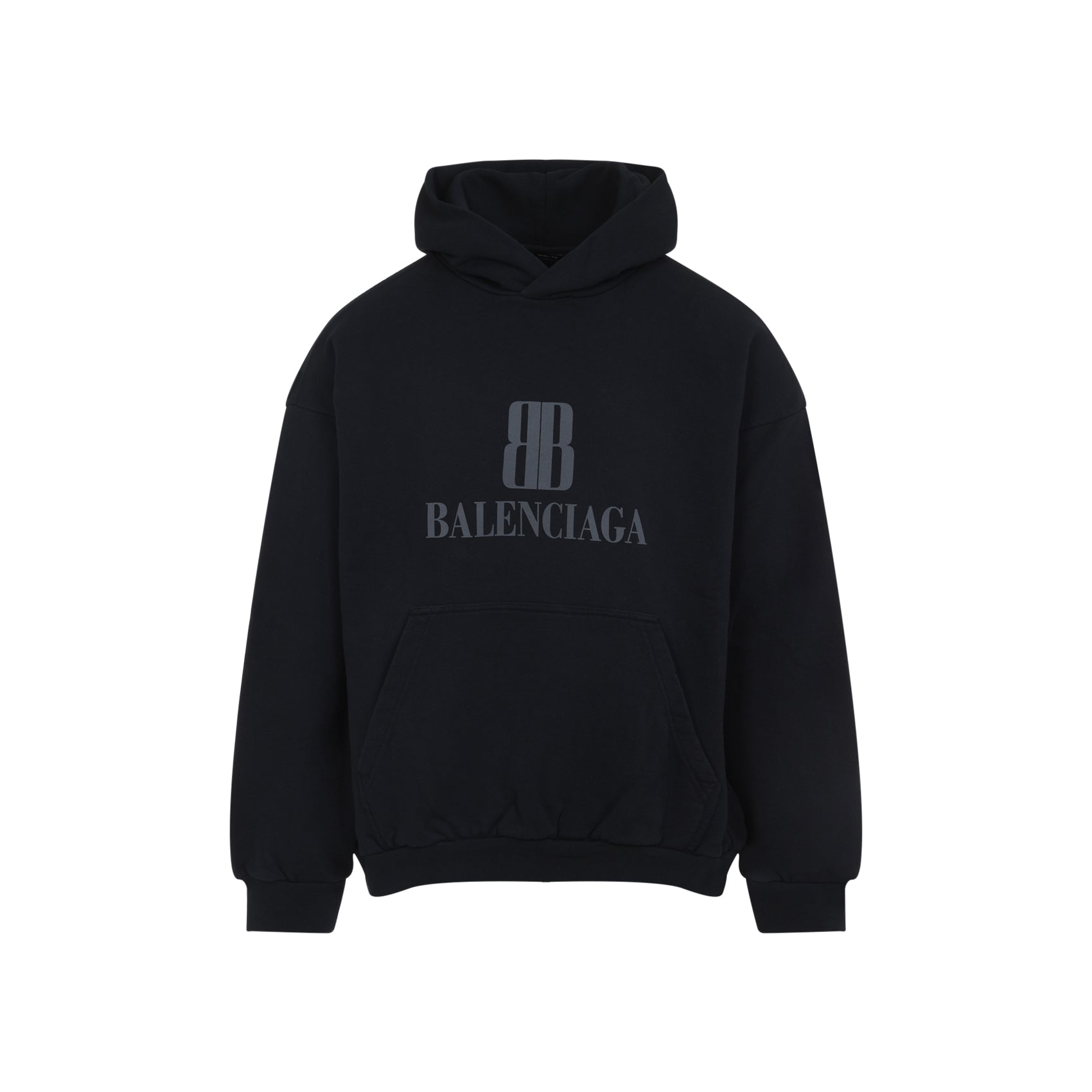 BALENCIAGA Men's Medium Fit Vintage Nano BB Hoodie Sweatshirt