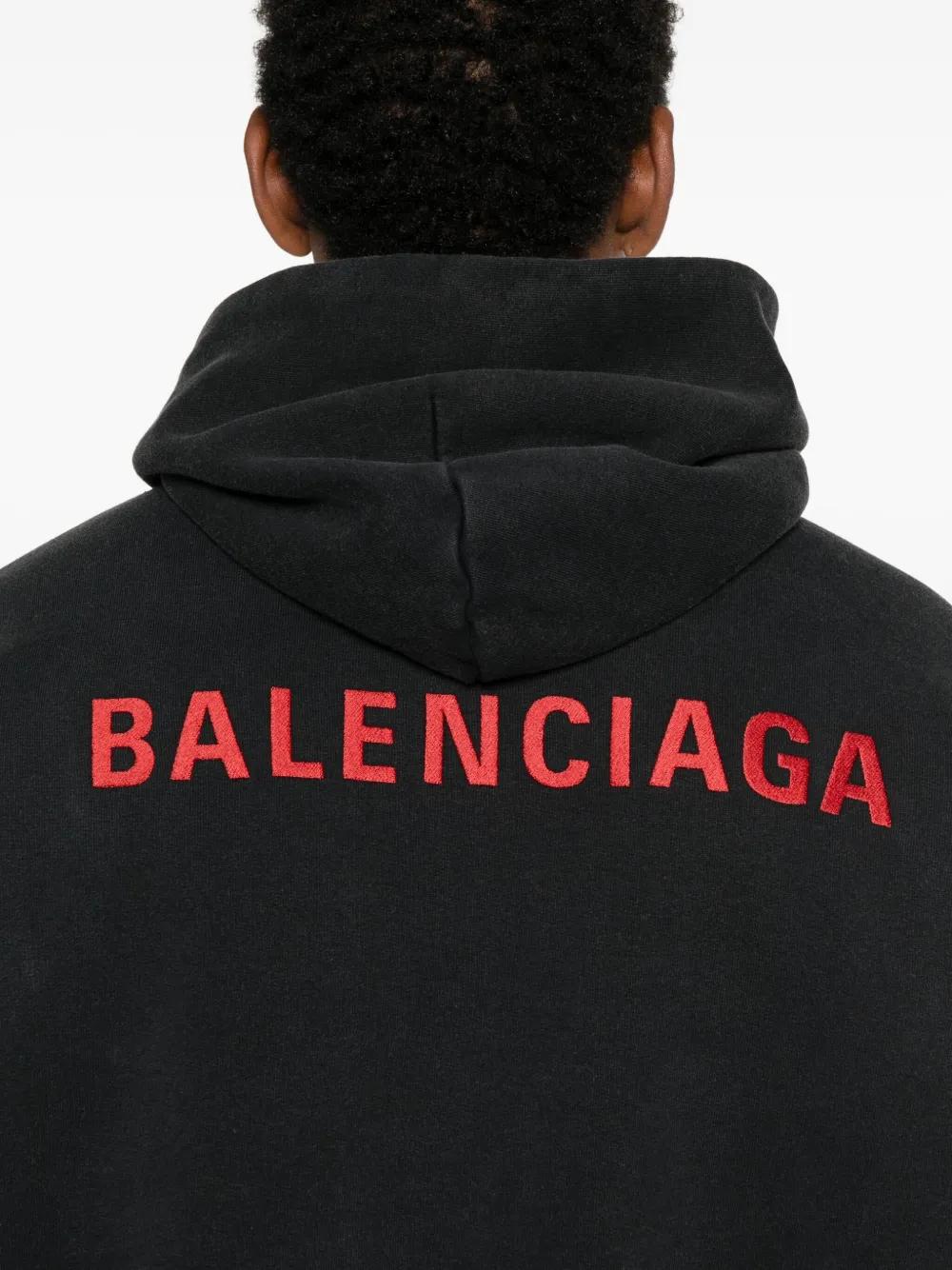 BALENCIAGA Embroidered Logo Hoodie for Men