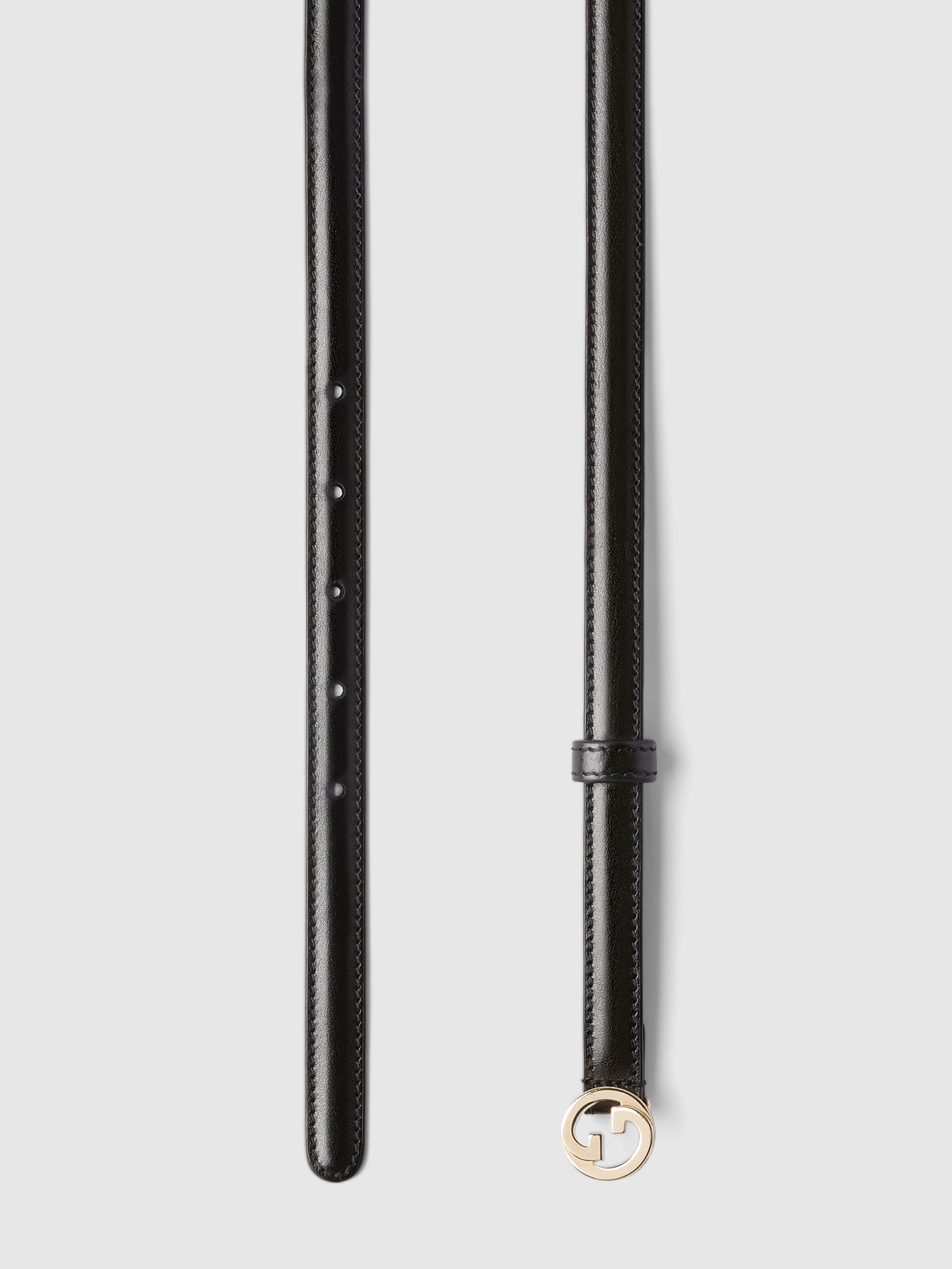 GUCCI Classic Leather Belt with Round GG Buckle - 1.5CM Width