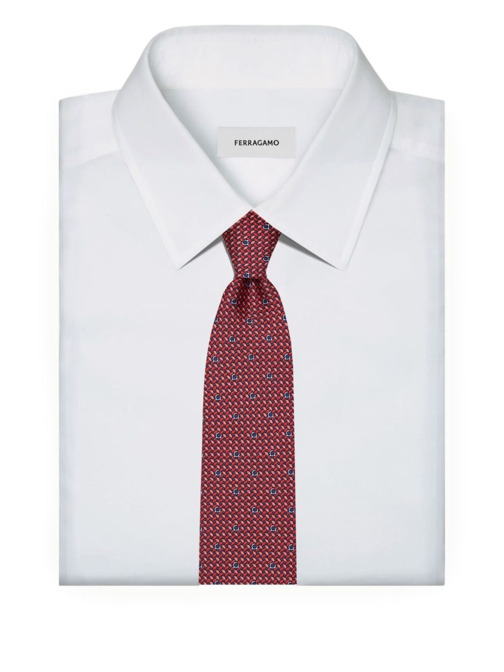 Ferragamo Adjustable Logo Print Tie - Pointed Tip