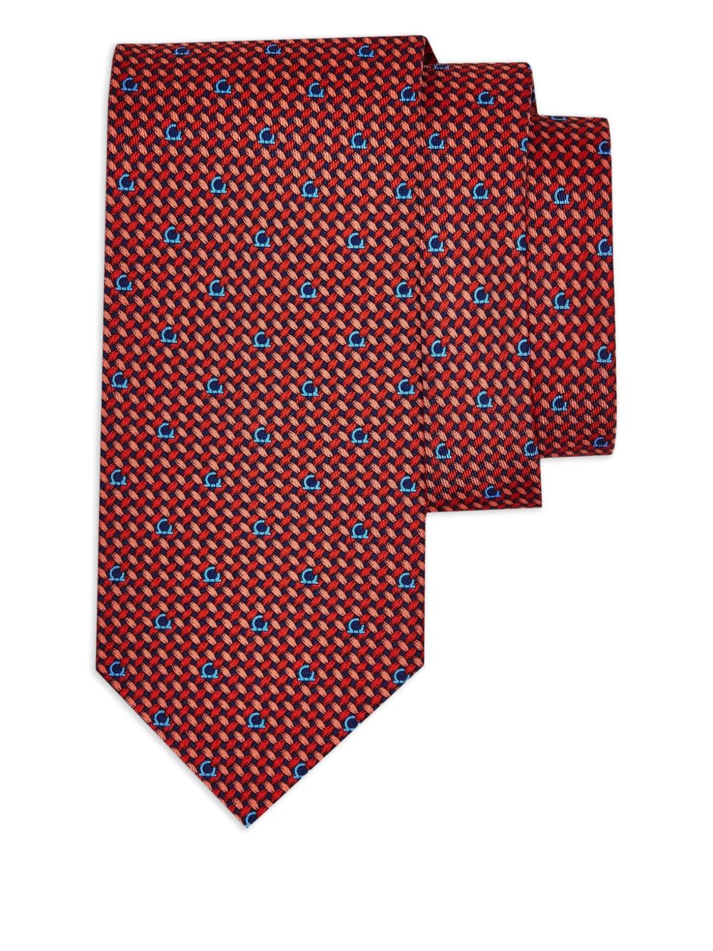 Ferragamo Adjustable Logo Print Tie - Pointed Tip
