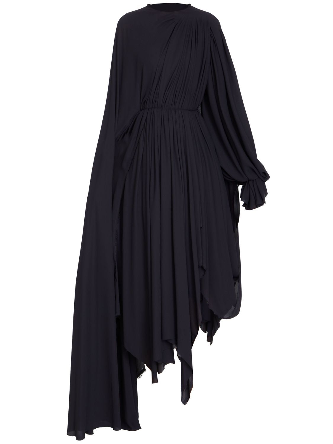 BALENCIAGA Crepe Dress with Asymmetric Hem and Lace-Up Closure