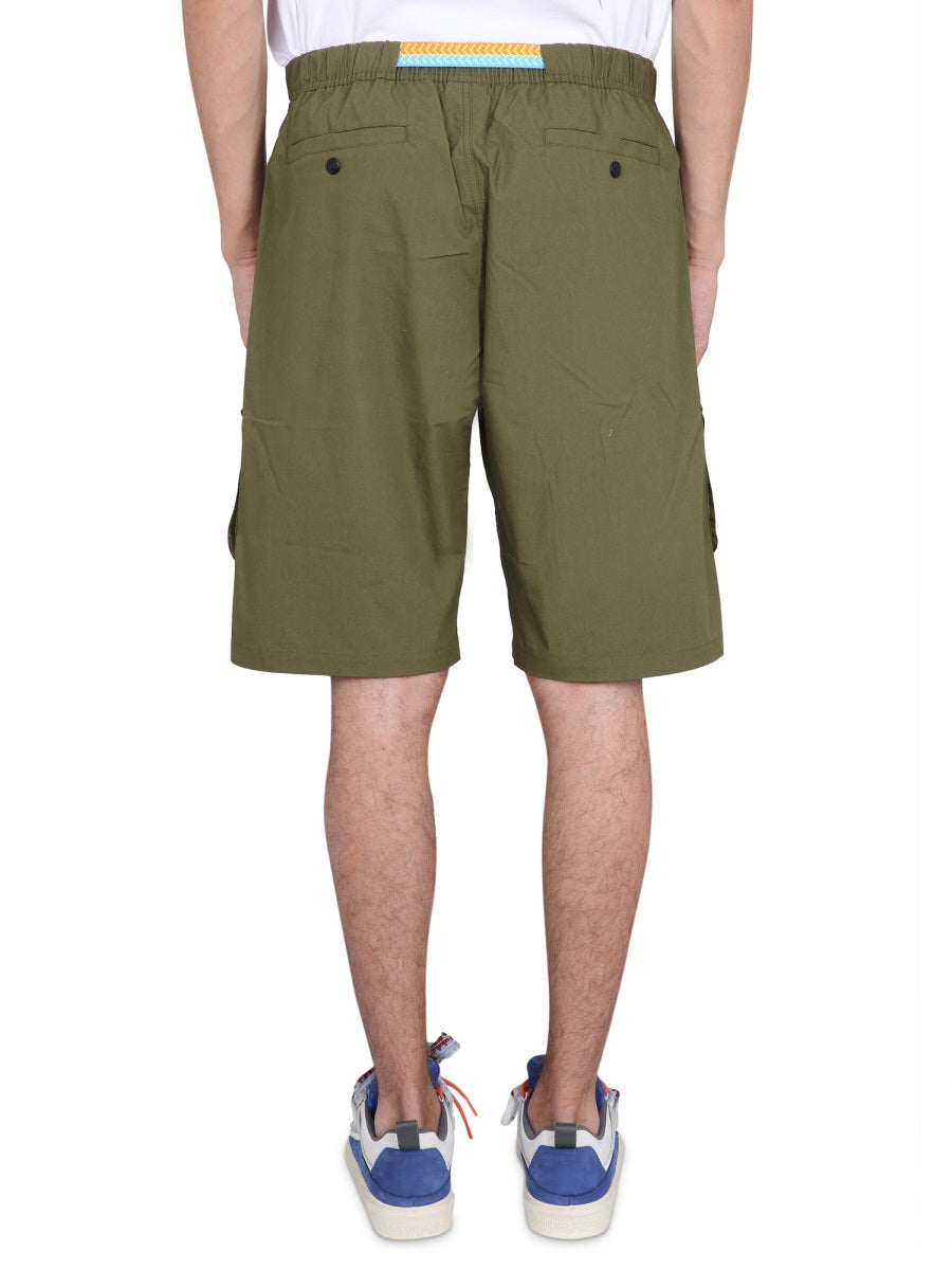 MARCELO BURLON COUNTY OF MILAN Men's Cargo Bermuda Shorts with Elastic Waistband