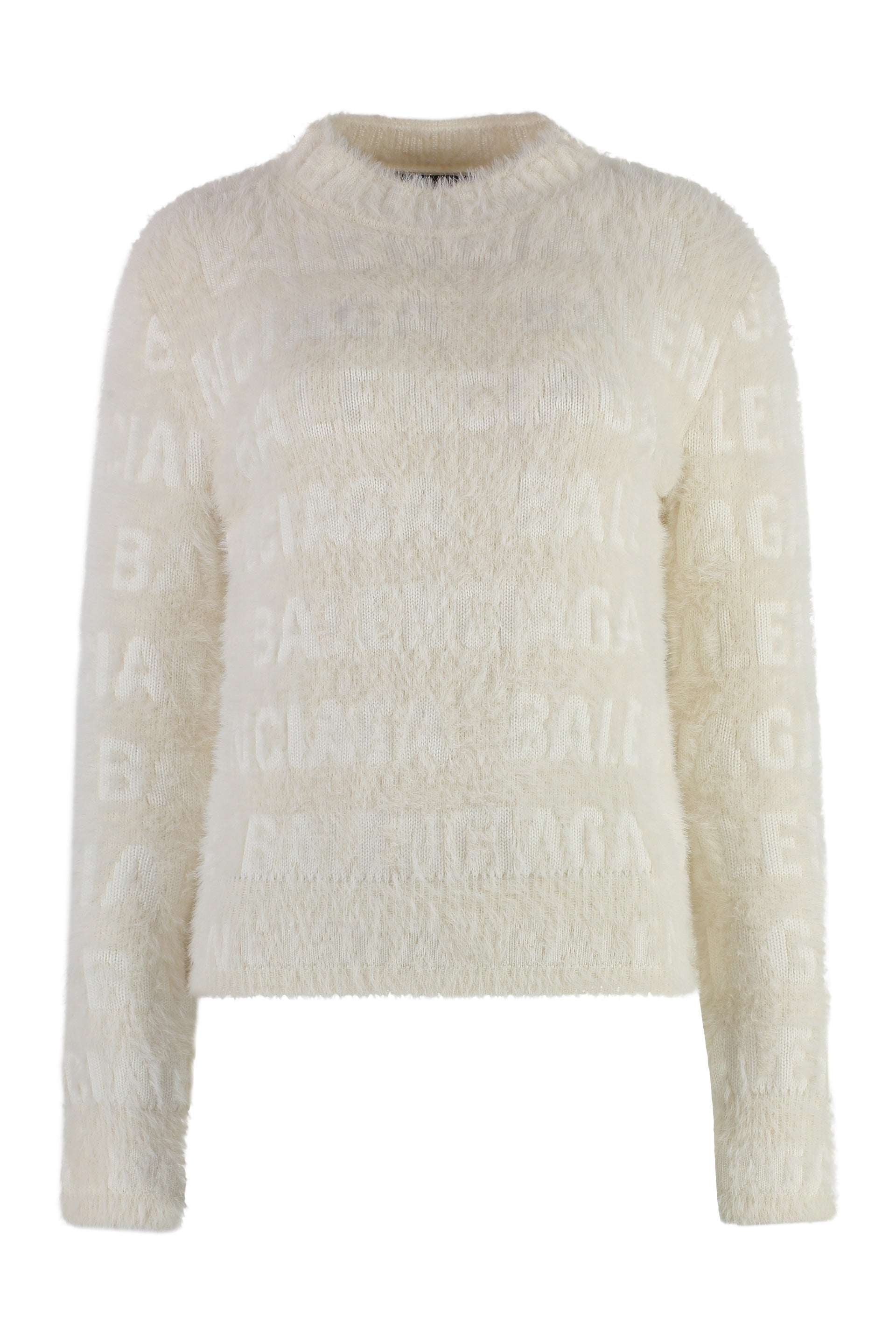BALENCIAGA Furry Fitted Wool Blend Sweater
