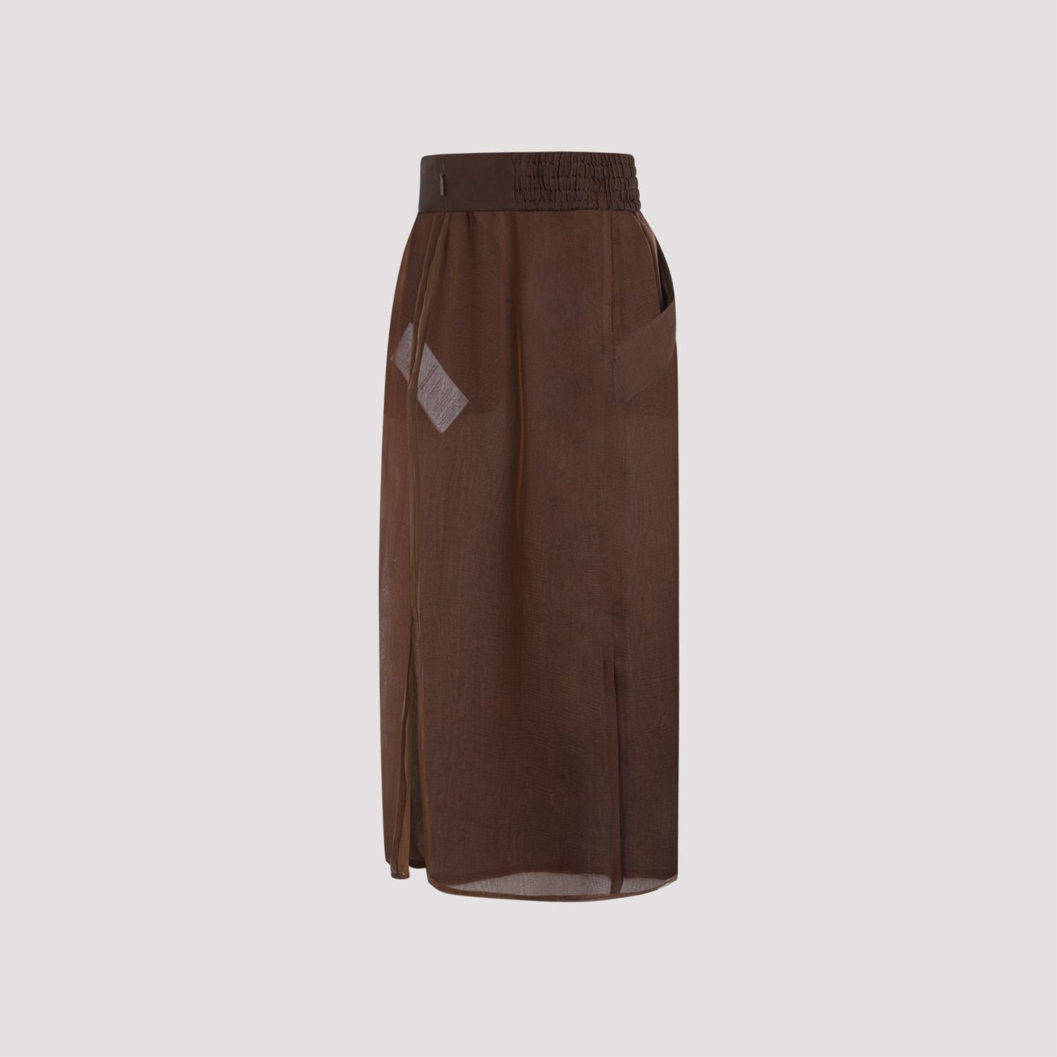 SAINT LAURENT Elegant Silk Midi Skirt