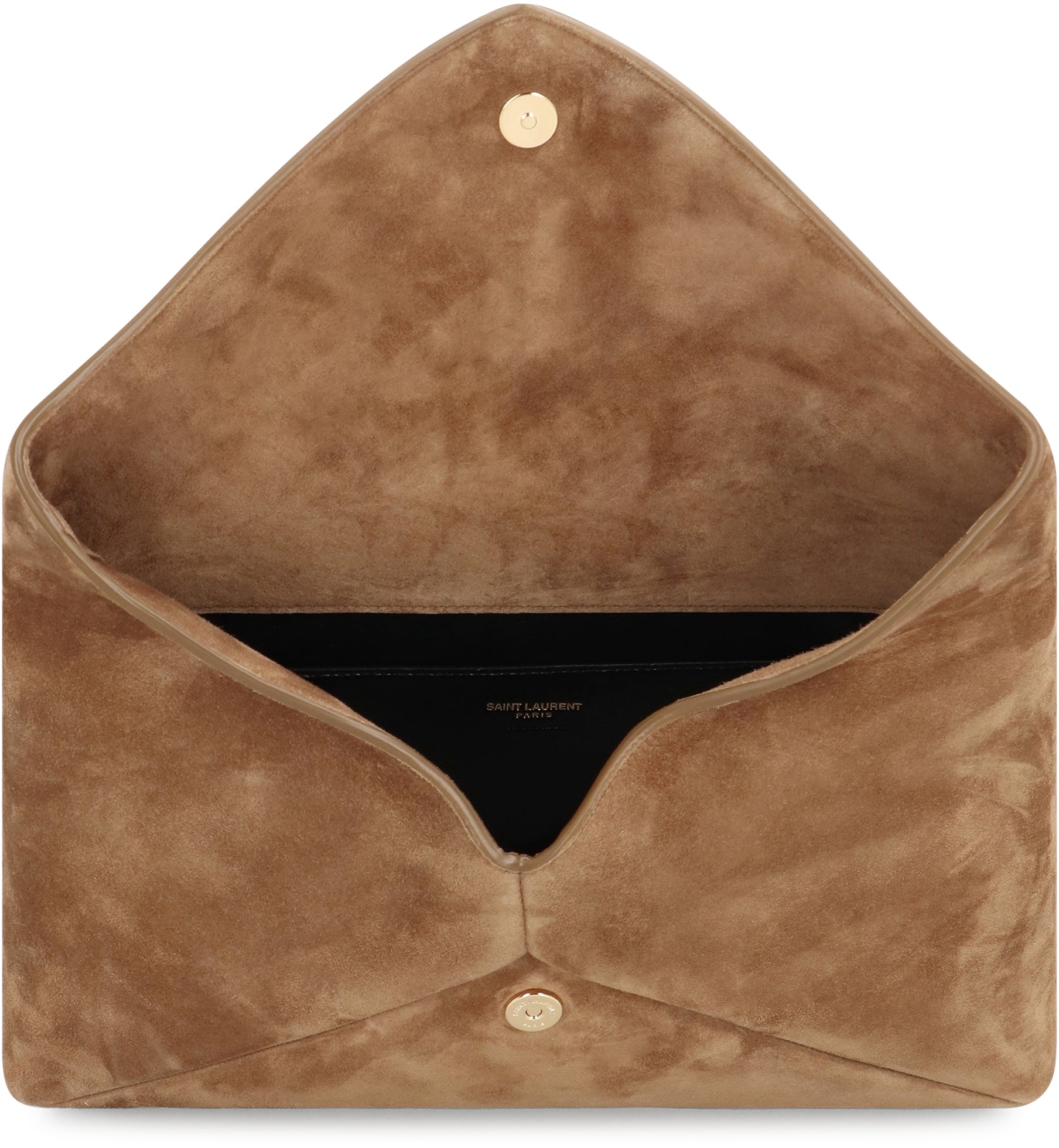 SAINT LAURENT Large Suede Envelope Pouch Handbag