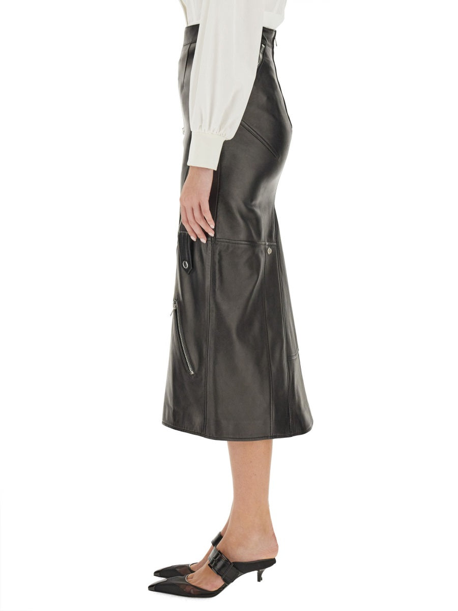 ALEXANDER MCQUEEN MIDI LEATHER SKIRT