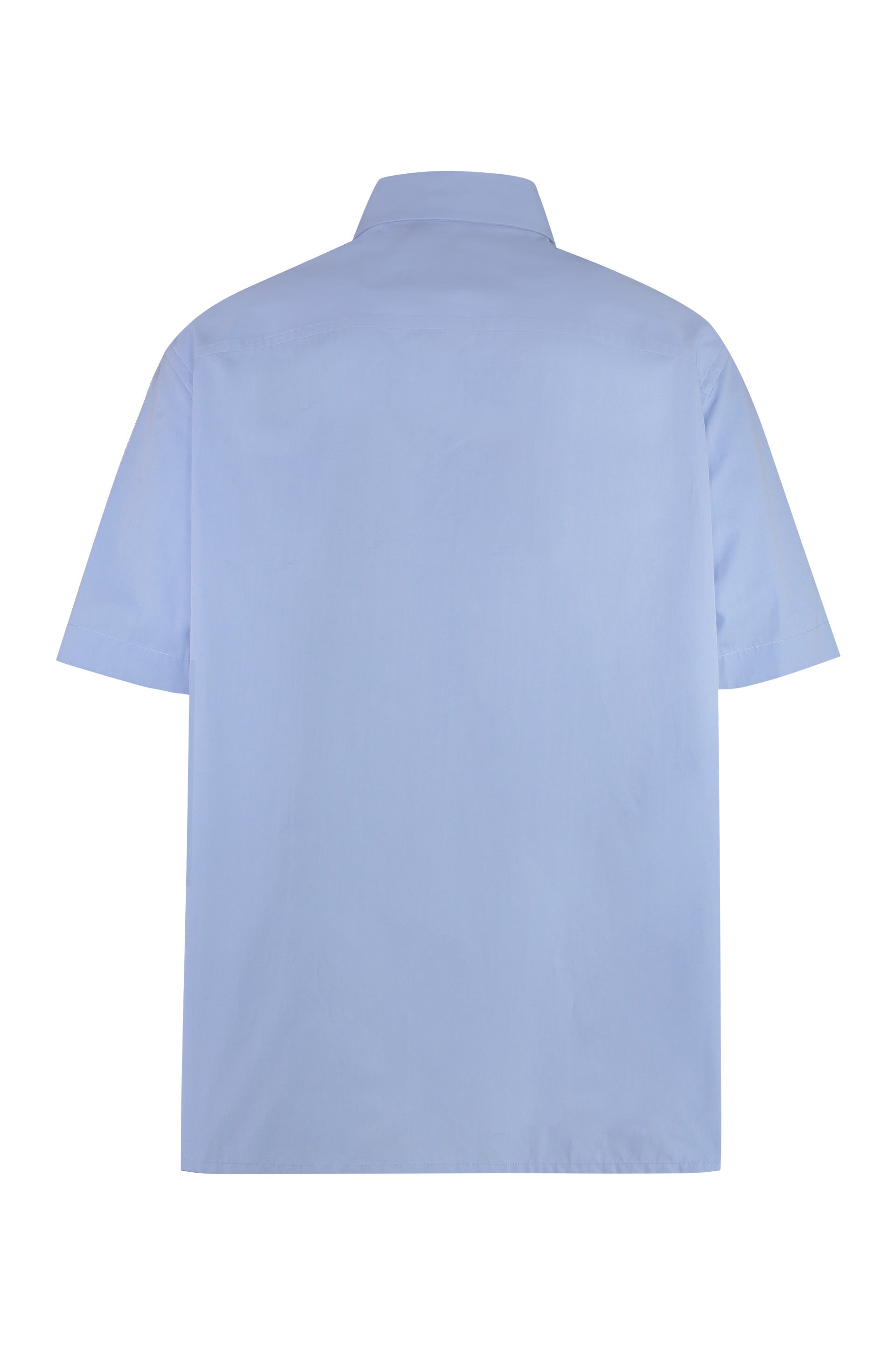 GUCCI Men's Cotton Short Sleeve Shirt with Front Pocket and Side Slits