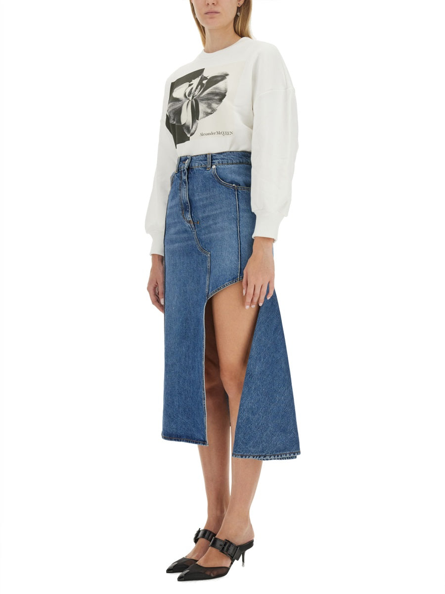 ALEXANDER MCQUEEN Logo Sweatshirt for Women - Regular Fit Size 40