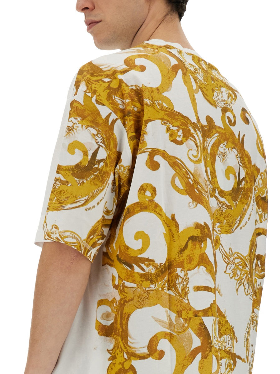 VERSACE JEANS COUTURE Cotton Logo T-Shirt for Men - Size L