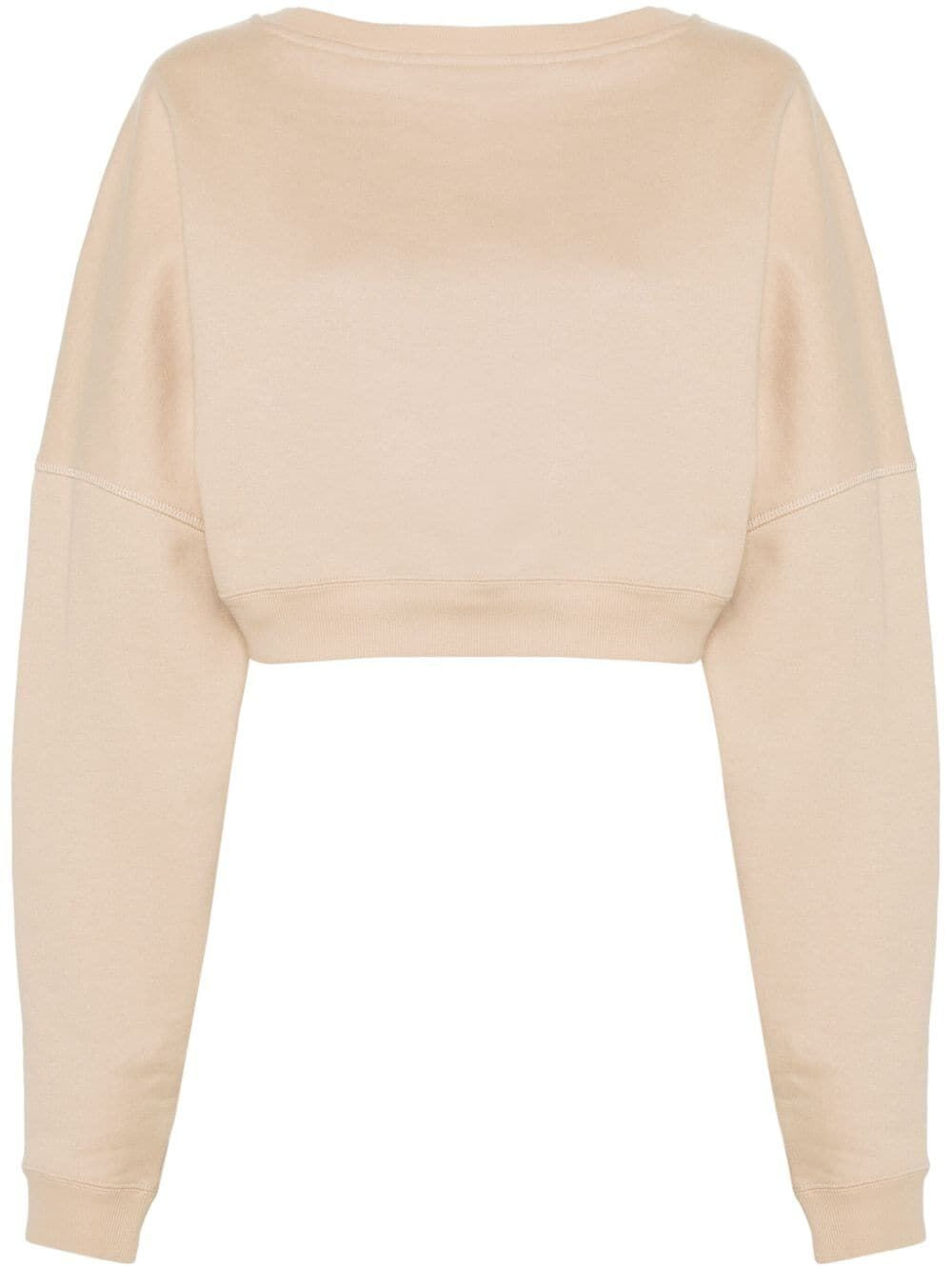 SAINT LAURENT Cropped Cotton Sweatshirt