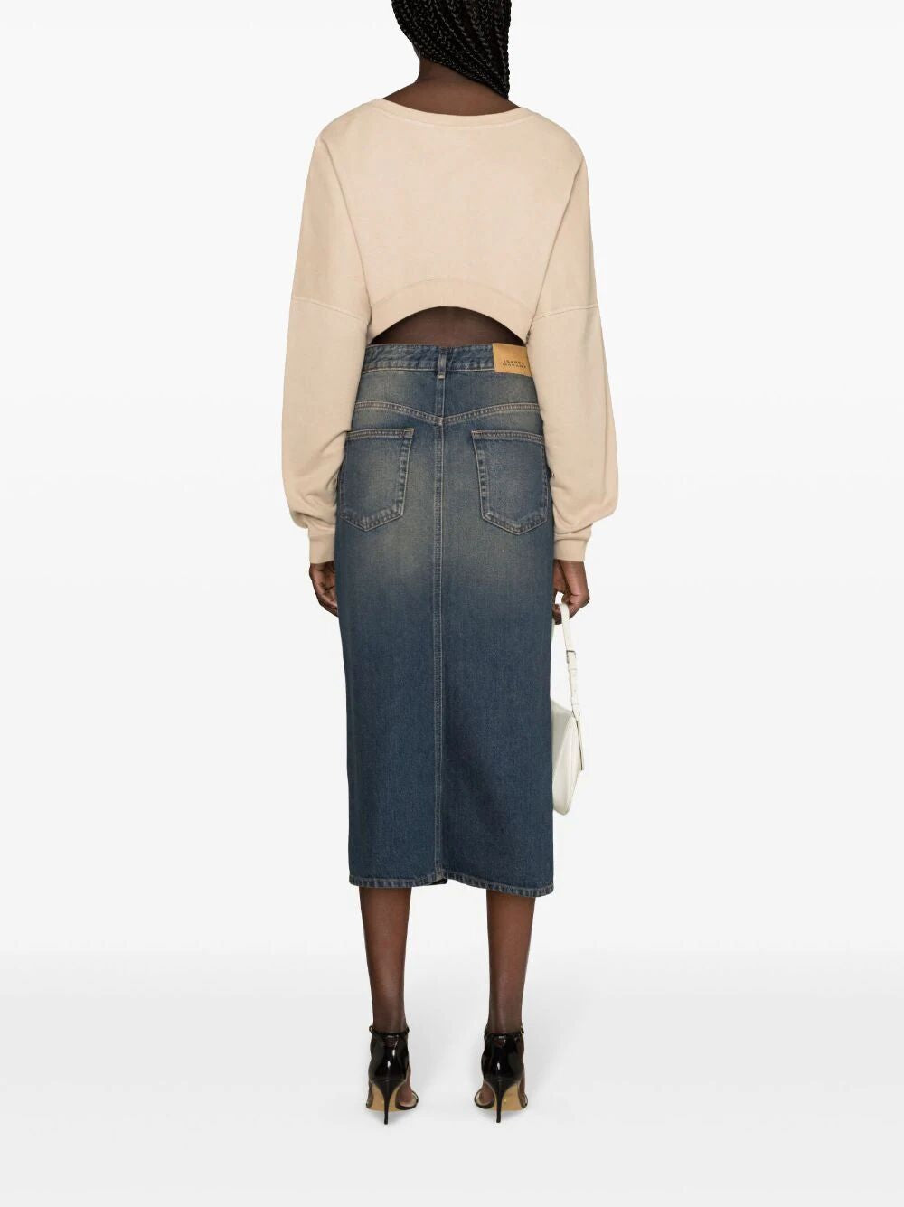 SAINT LAURENT Cropped Cotton Sweatshirt