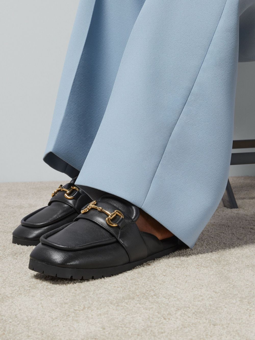 GUCCI Sleek Leather Slope Sandals for Men