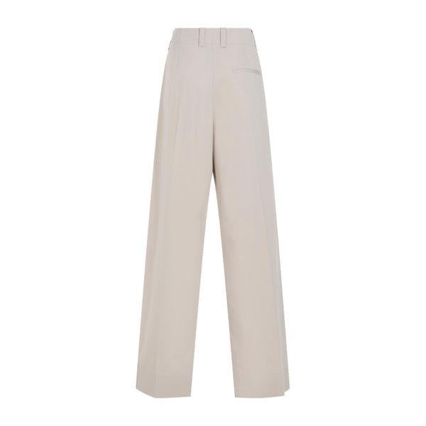 BOTTEGA VENETA Wide-Leg Pleated Pants (Regular Fit)