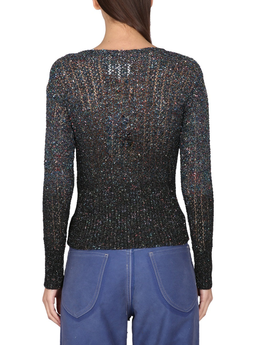 MAISON MARGIELA Sequin-Embellished Boat Neck Sweater