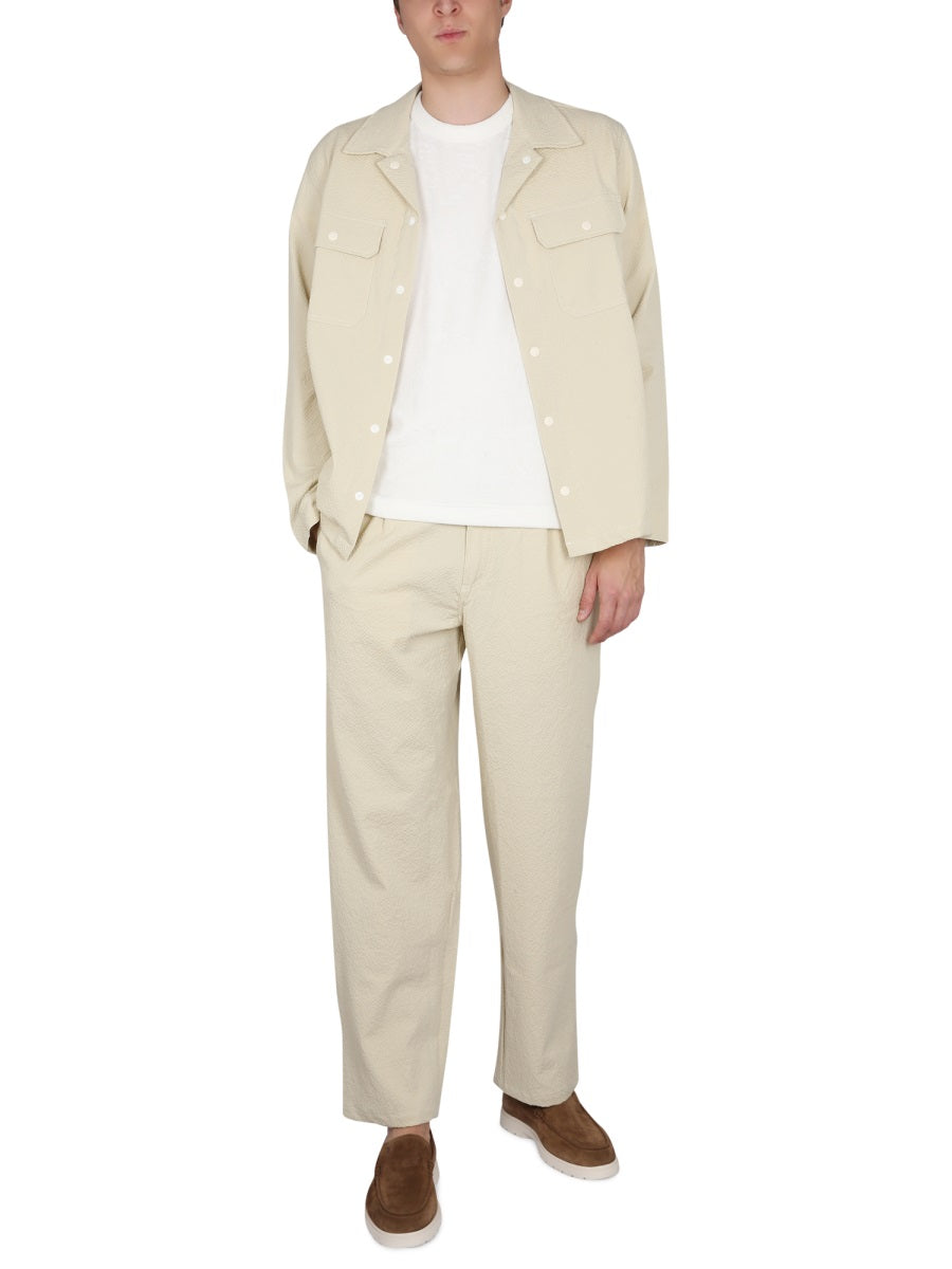 HOWLIN Men's Bowling Neck Cotton Mini Shirt