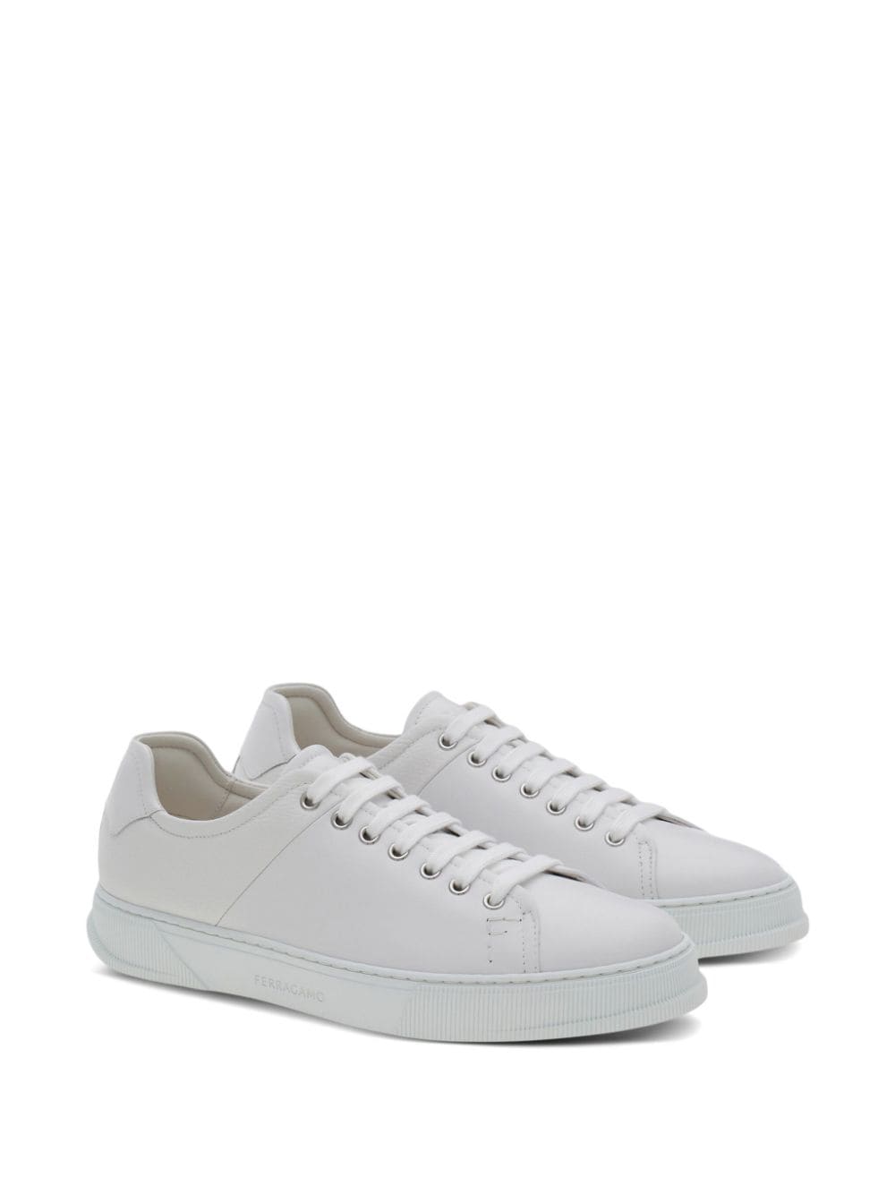 Ferragamo Classic Leather Lace-Up Sneakers for Men