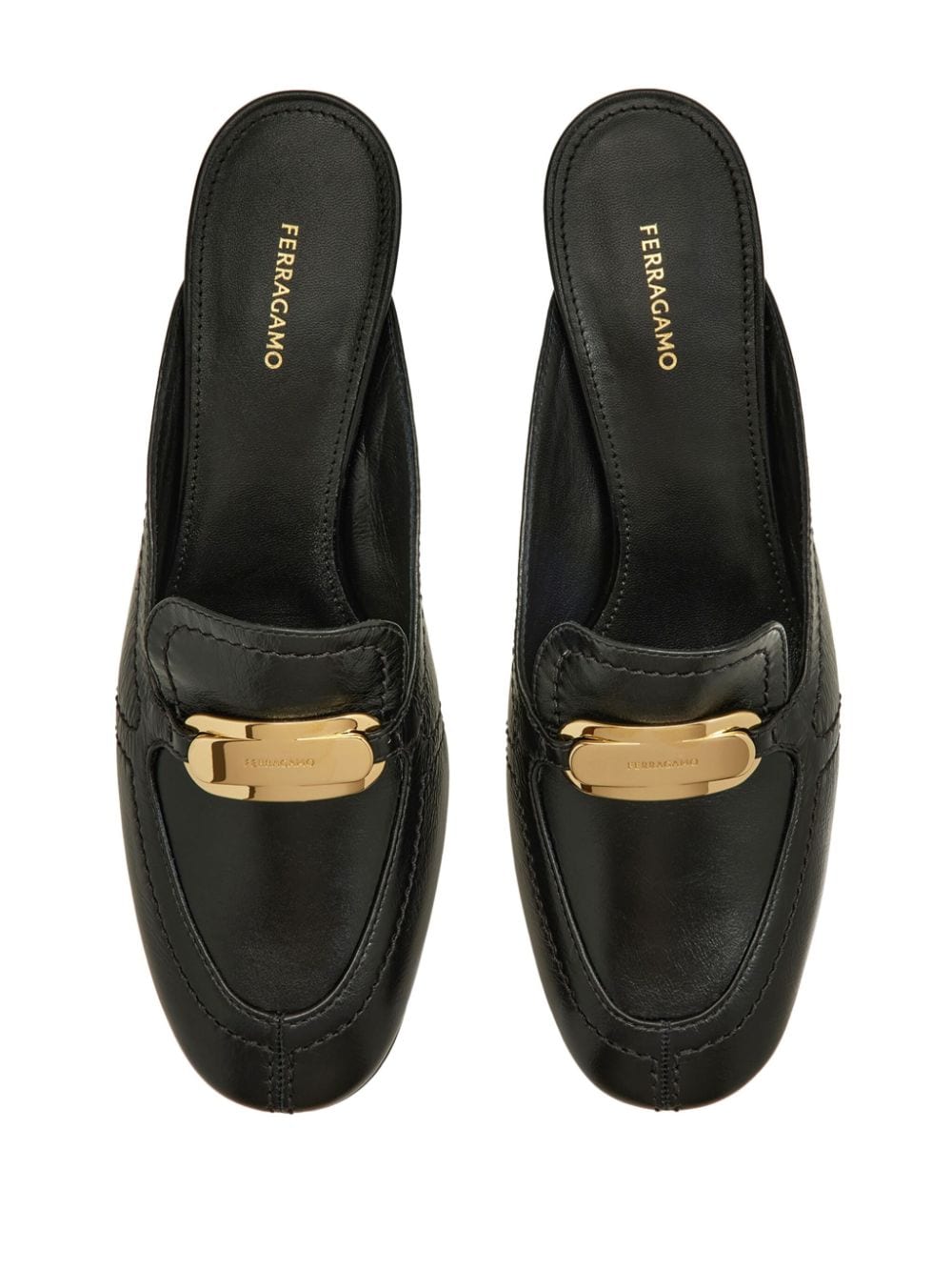 Ferragamo Crocodile-Effect Leather Flats