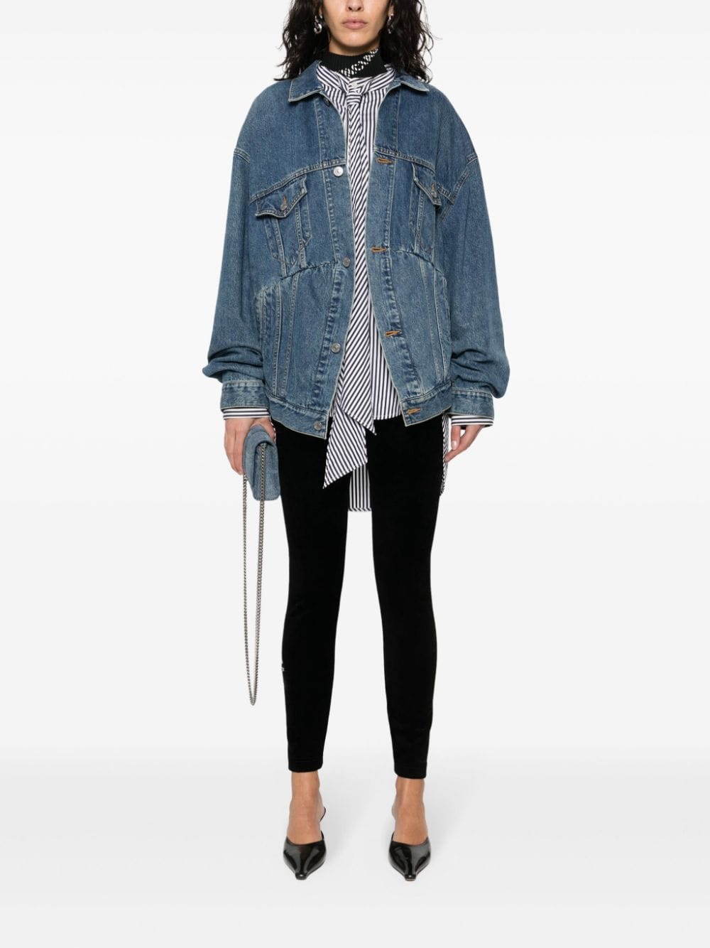 BALENCIAGA Super-Skinny Velvet Effect Leggings