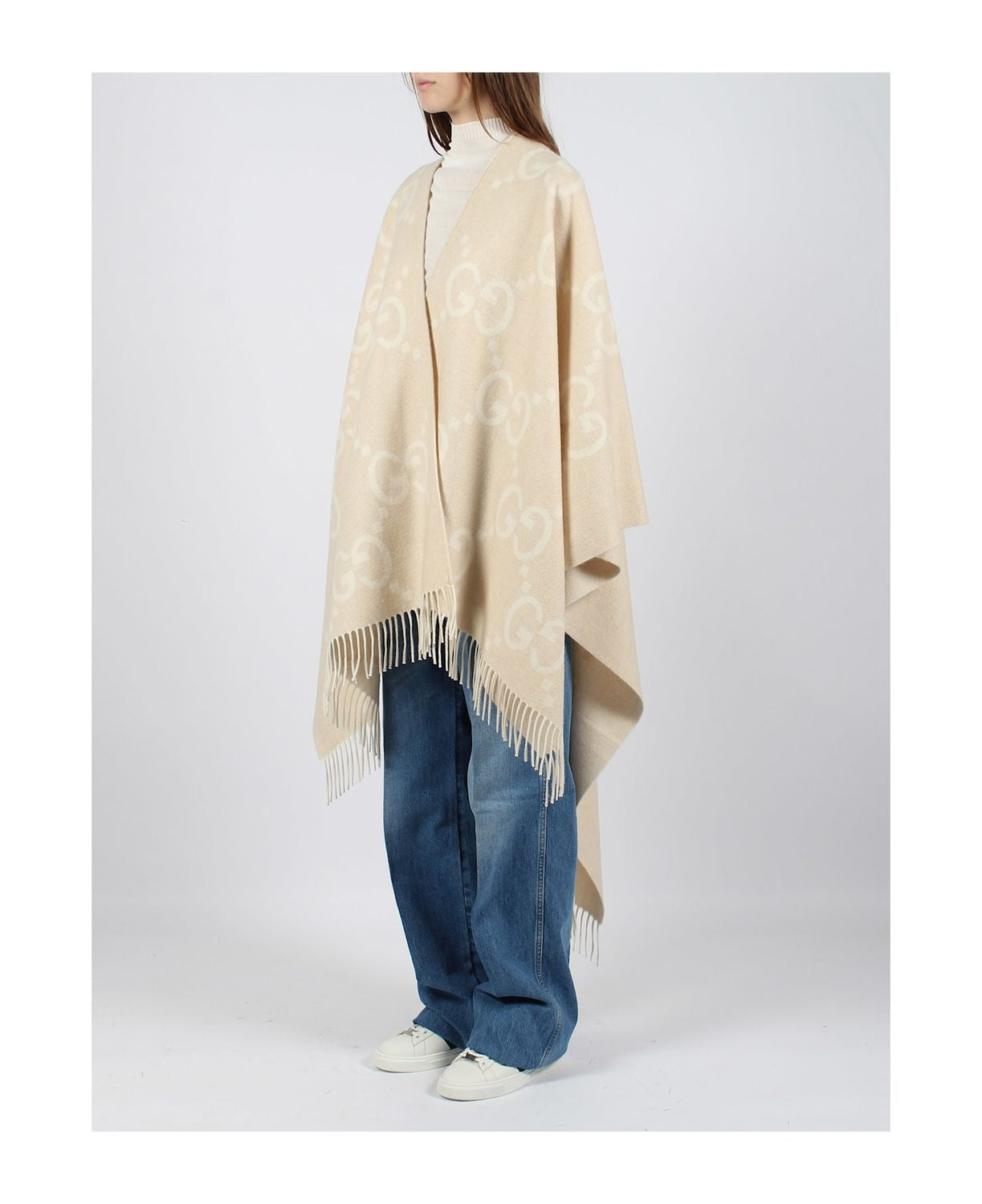 GUCCI Embroidered Cashmere Reversible Cape