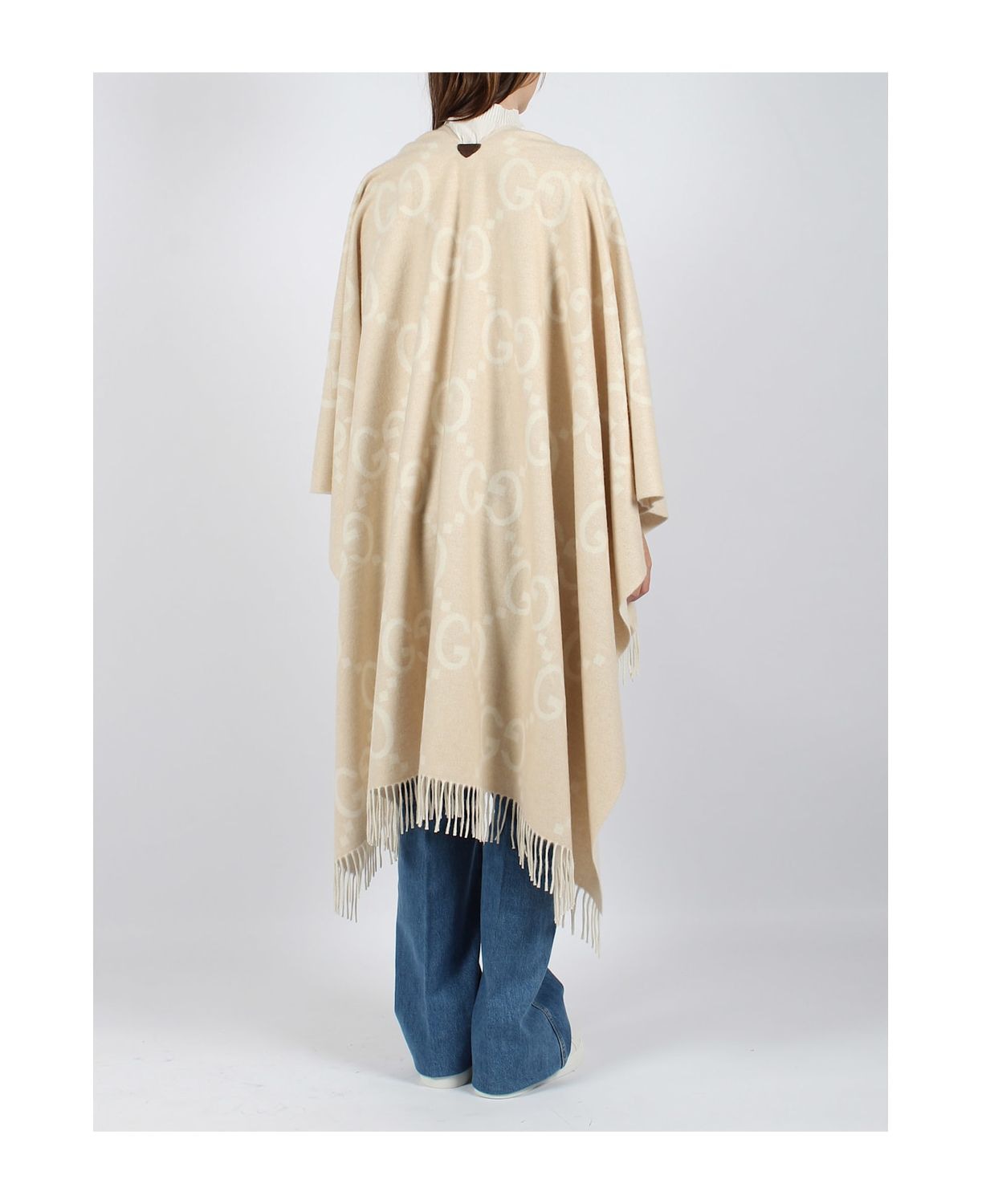 GUCCI Embroidered Cashmere Reversible Cape