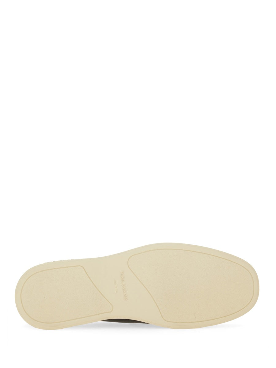 Ferragamo Men's Luxury Leather Moccasin with Gancini Hook