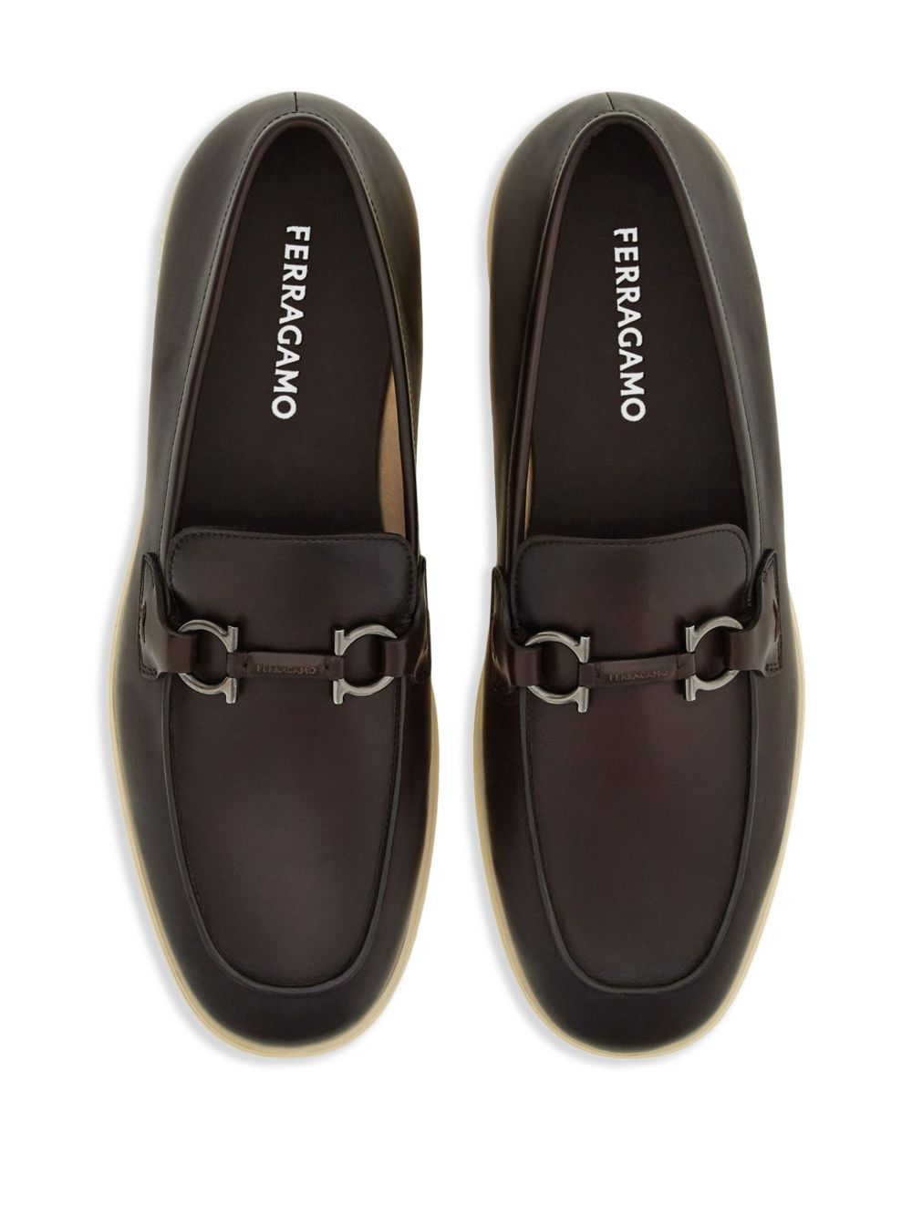 Ferragamo Leather Buckle Loafers - Men's Slip-On Style
