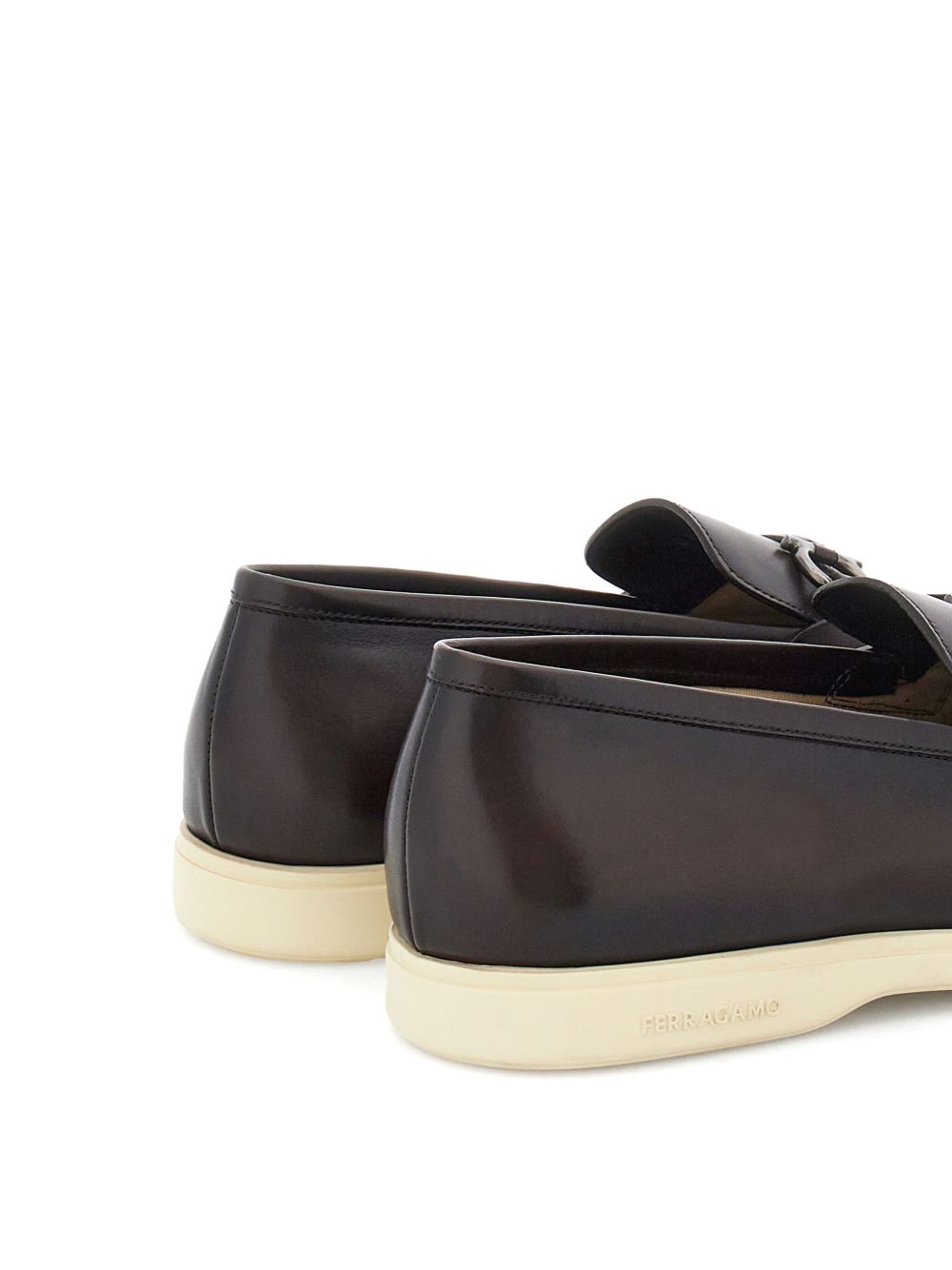 Ferragamo Leather Buckle Loafers - Men's Slip-On Style