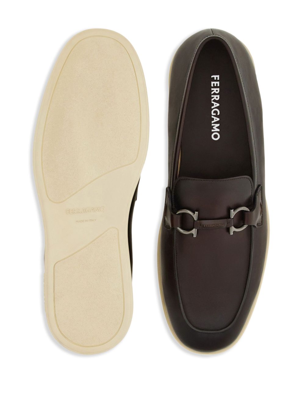 Ferragamo Leather Buckle Loafers - Men's Slip-On Style