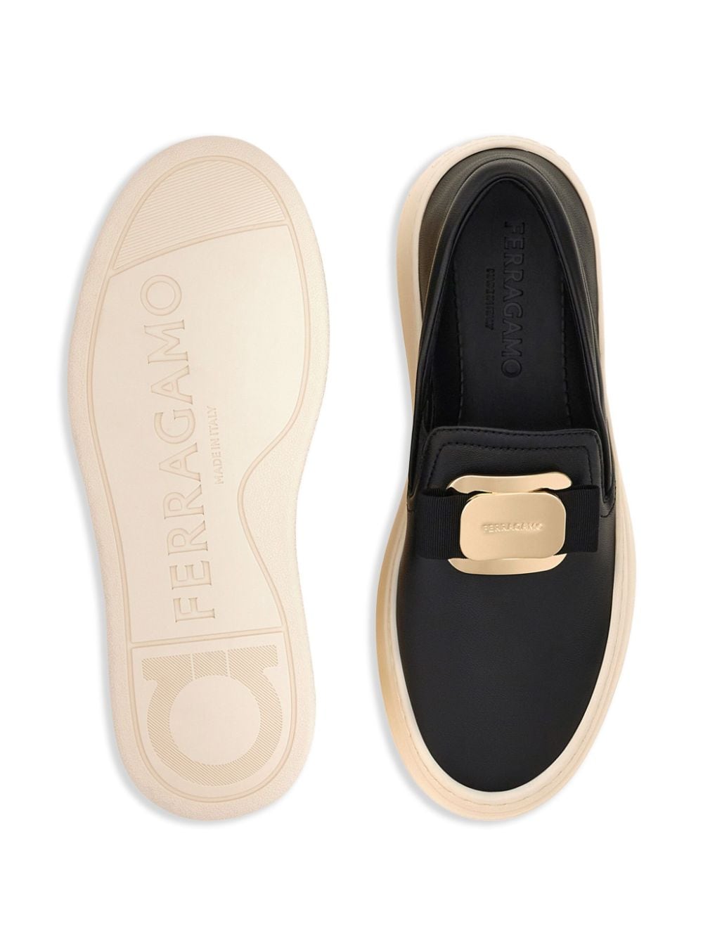 Ferragamo Lambskin Slip-On with Signature Bow