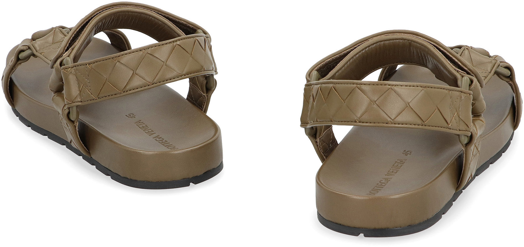 BOTTEGA VENETA Woven Pattern Leather Sandals for Men