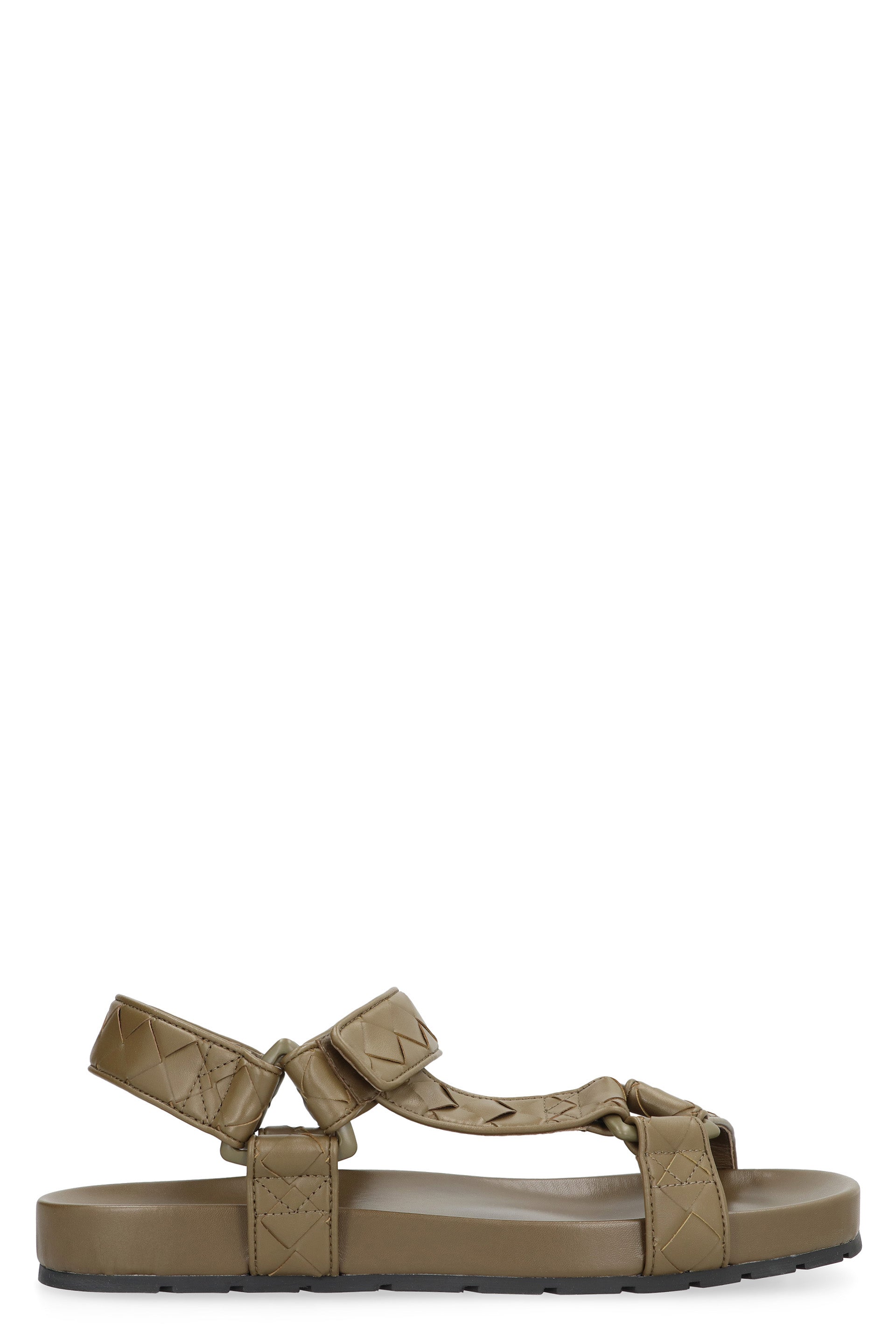 BOTTEGA VENETA Woven Pattern Leather Sandals for Men
