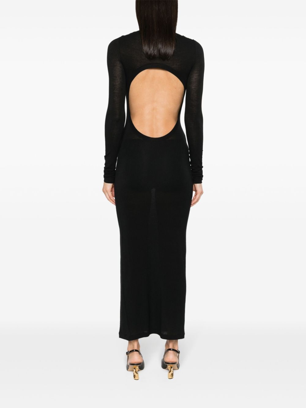 SAINT LAURENT Wool Blend Long Pencil Dress