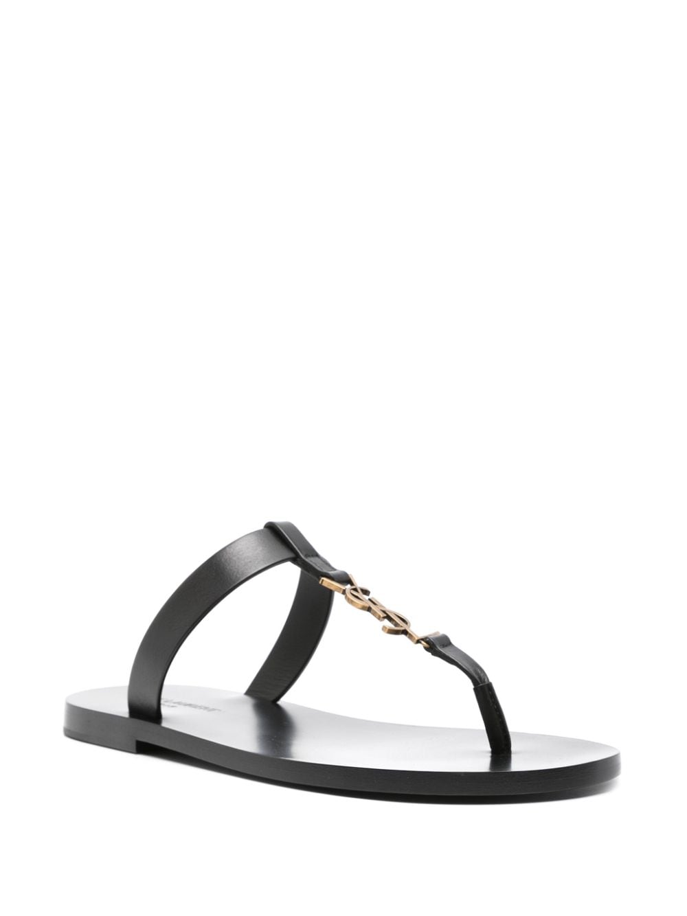 SAINT LAURENT Cassandre Leather Thong Sandals for Men