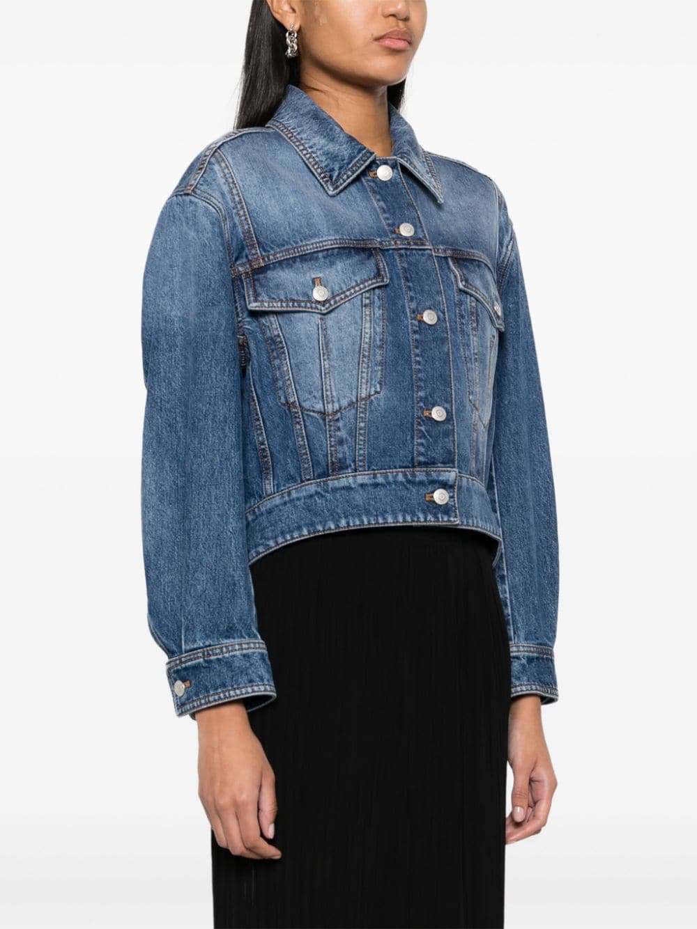 ALEXANDER MCQUEEN Classic Cropped Denim Jacket for Women