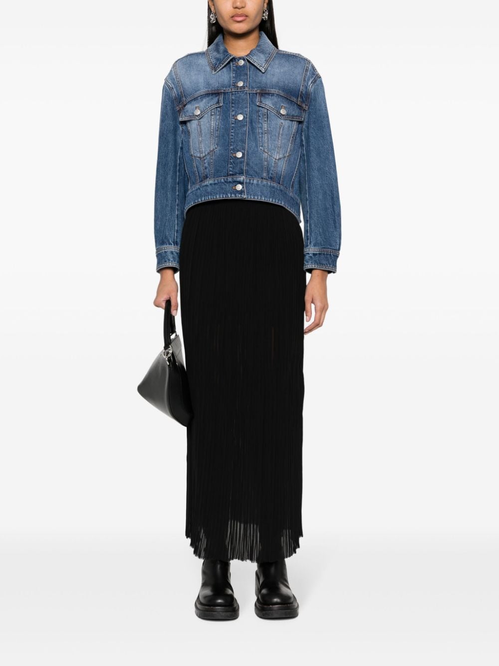 ALEXANDER MCQUEEN Classic Cropped Denim Jacket for Women