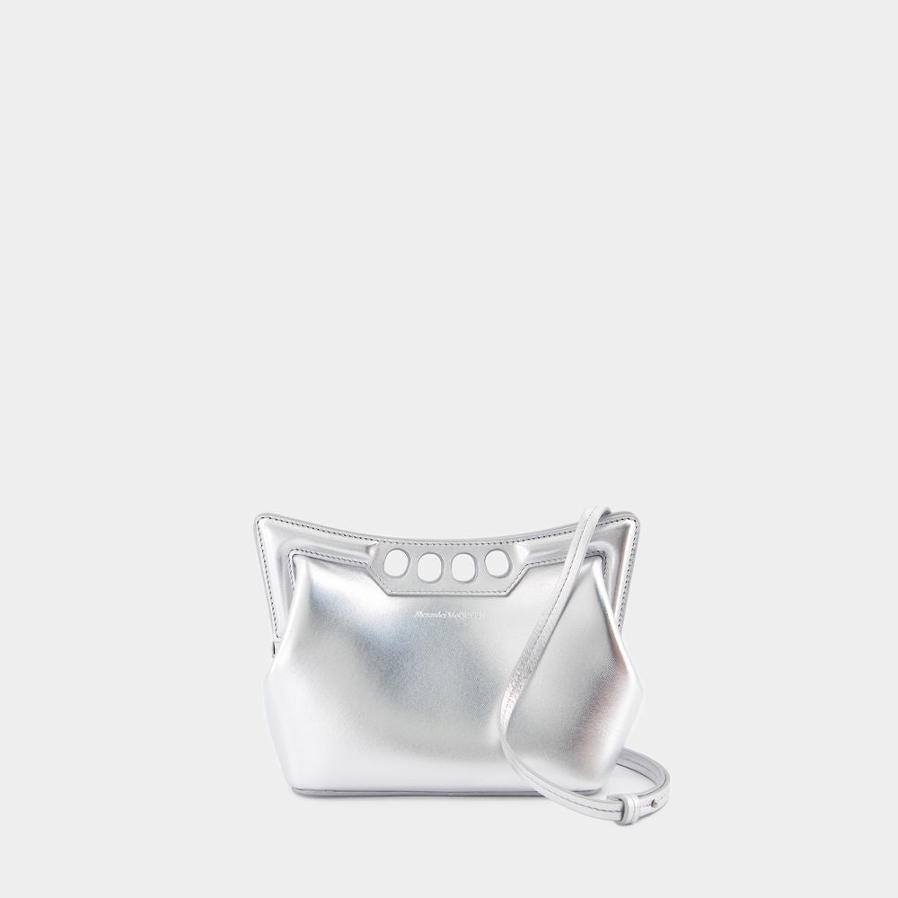 ALEXANDER MCQUEEN Mini Peak Purse - A Statement in Metallic Elegance