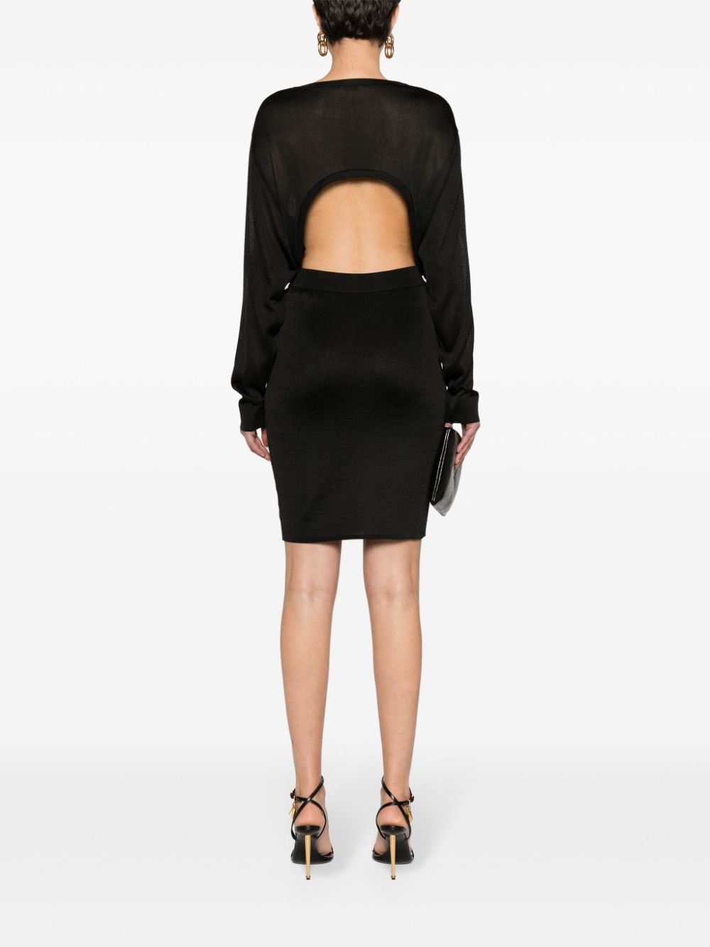 SAINT LAURENT Open-Back Knit Mini Dress