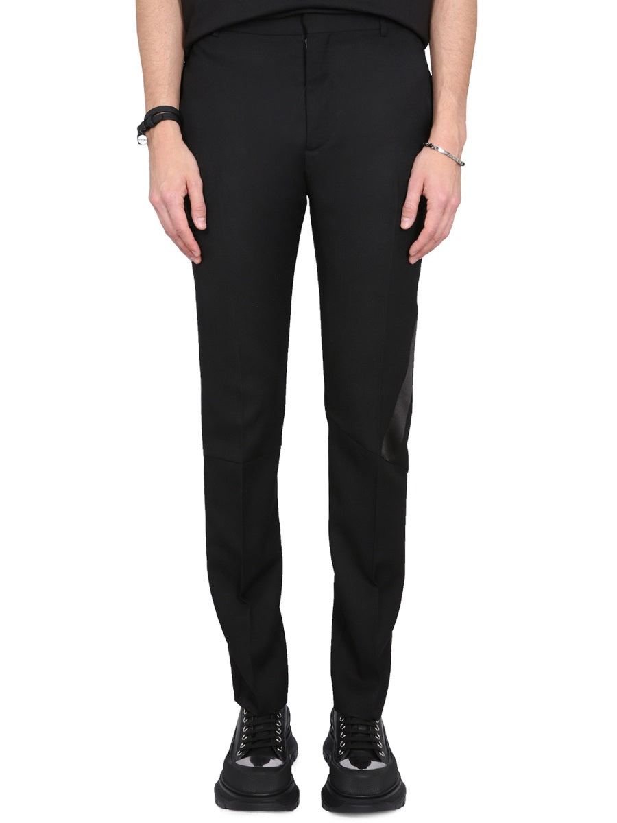 ALEXANDER McQUEEN Men's Virgin Wool Trousers with Concealed Closure
