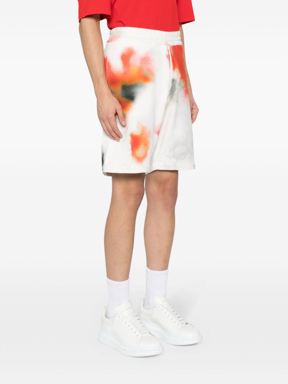 ALEXANDER MCQUEEN Obscure Flower Cotton Shorts - Knee Length