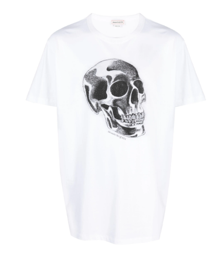 ALEXANDER MCQUEEN Skull Print Regular Fit T-Shirt (Size L)