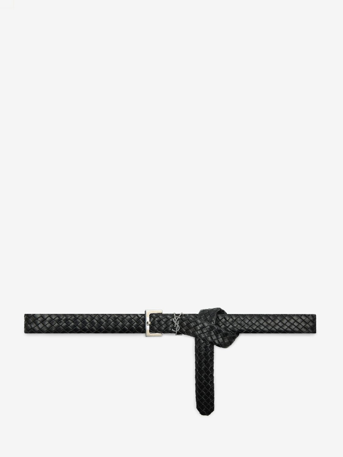 SAINT LAURENT Leather Cassandre Belt for Men