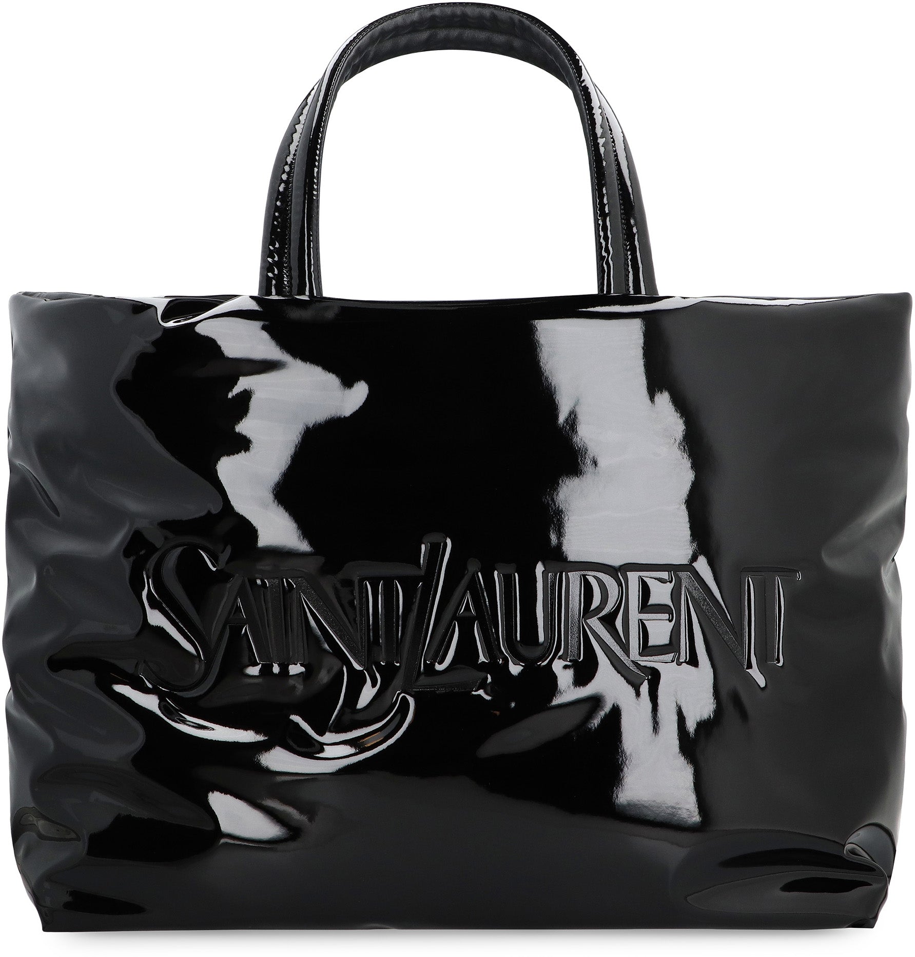 SAINT LAURENT Maxi Padded Nylon Tote Handbag