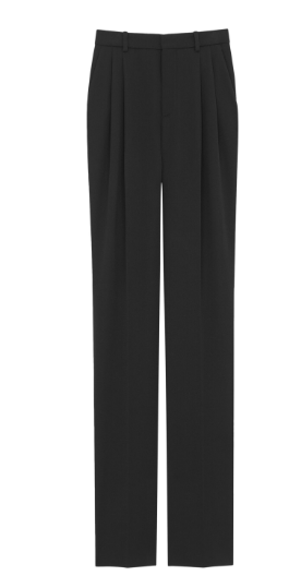 SAINT LAURENT Mid-Rise Wool Trousers for Women