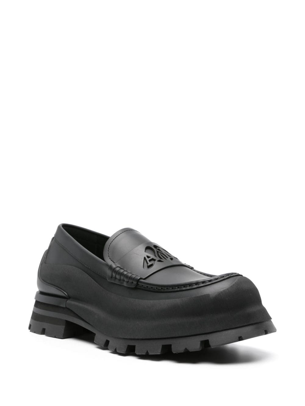 ALEXANDER MCQUEEN Matte Leather Slip-Ons for Men