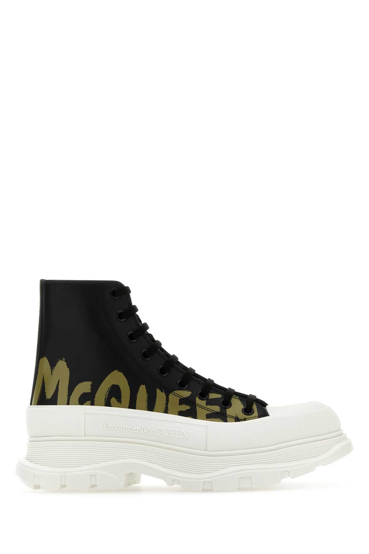 ALEXANDER MCQUEEN Men's Leather Tread Slick Sneakers