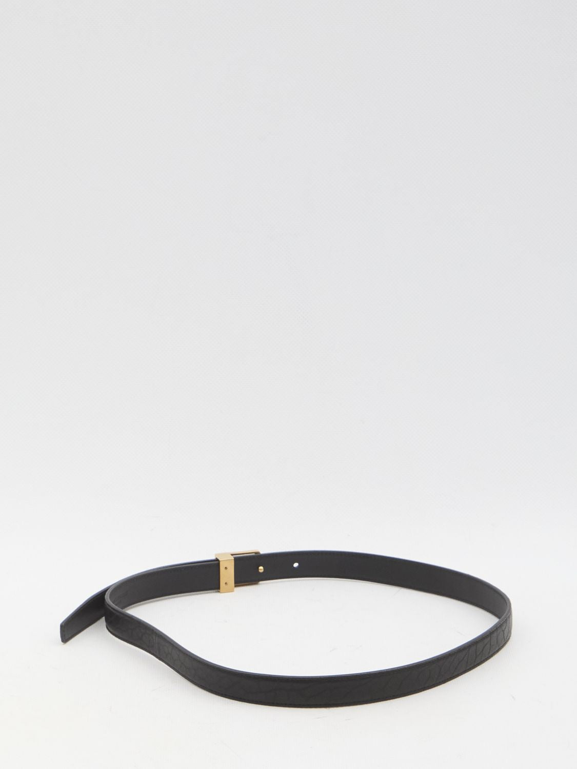 SAINT LAURENT Mini Thin 66 Belt with Square Buckle