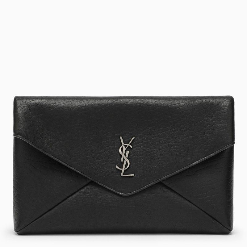 SAINT LAURENT Large Envelope Clutch Handbag with Logo